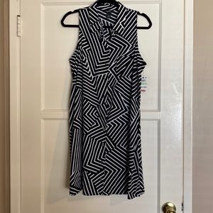 NWT black and white geometric pattern dress